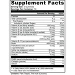 Nutritional label for Glenari Beauty Gummies supplement with detailed ingredient information.