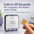 A hand holds a small yellow square strip next to a tin of Glenari Mind Strips in strawberry-peppermint flavor. The background is a clean, light studio setting with promotional text at the top.